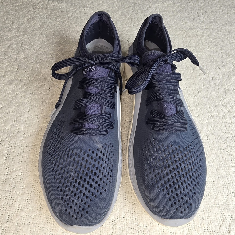 Crocs Lite Ride Pacer Men Size 8 Blue Sneakers 206715 Casual Lace up Water Shoes